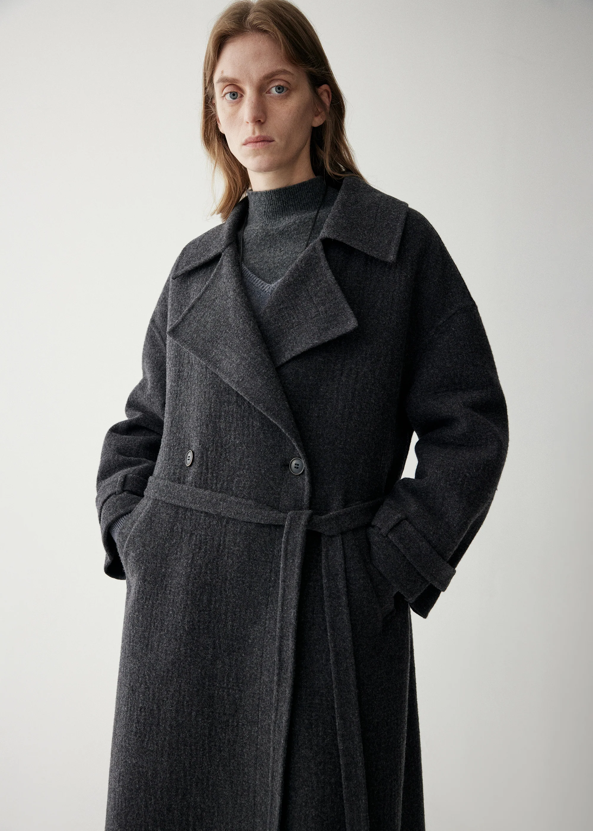 Belted Wool Trench Coat - Image 16