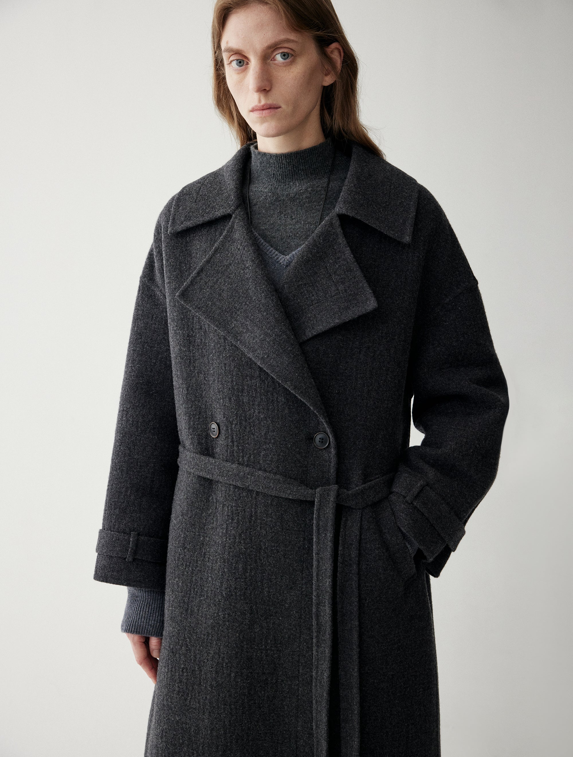 Belted Wool Trench Coat - Image 17