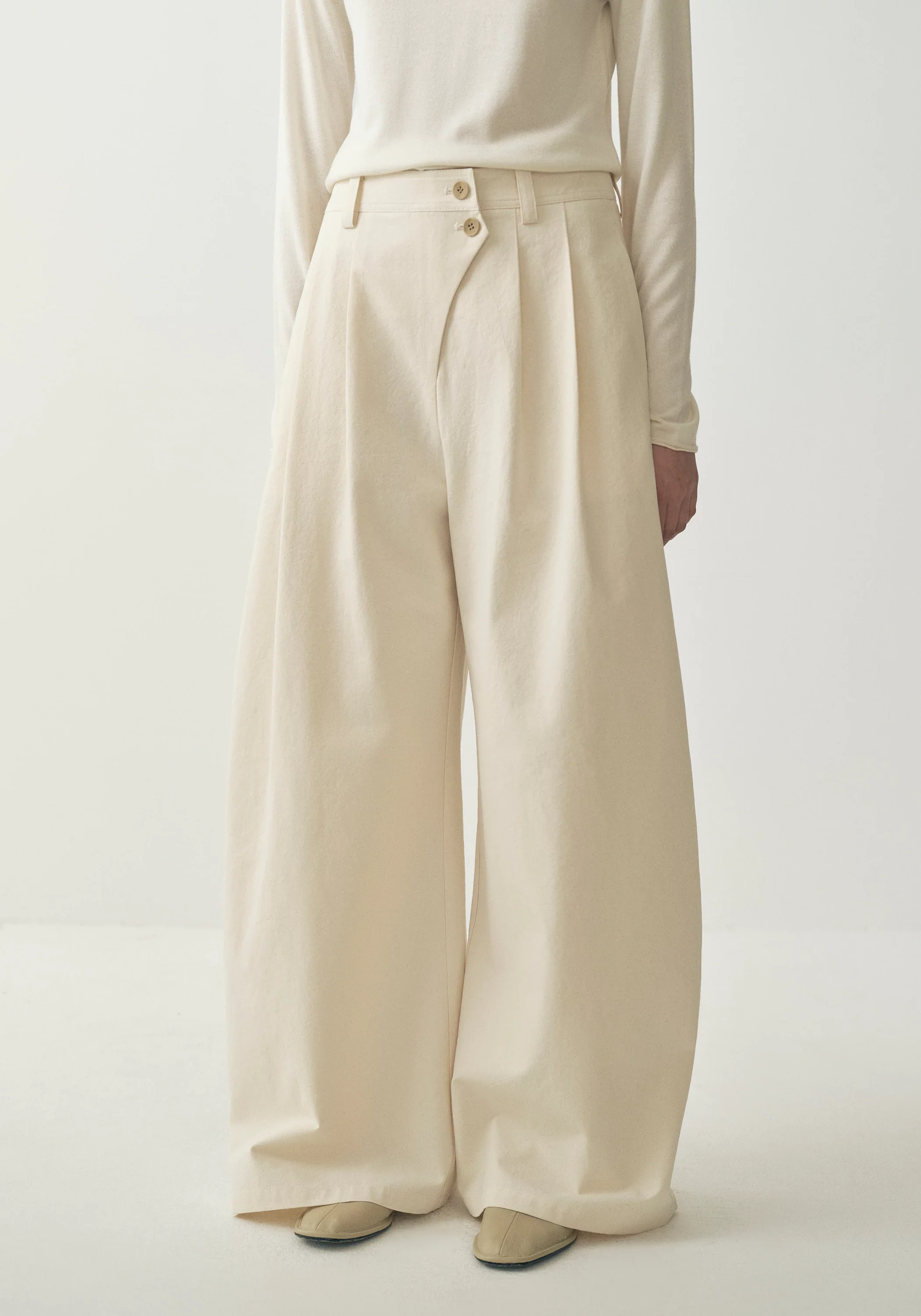 Asymmetric Cotton Pants - Image 14