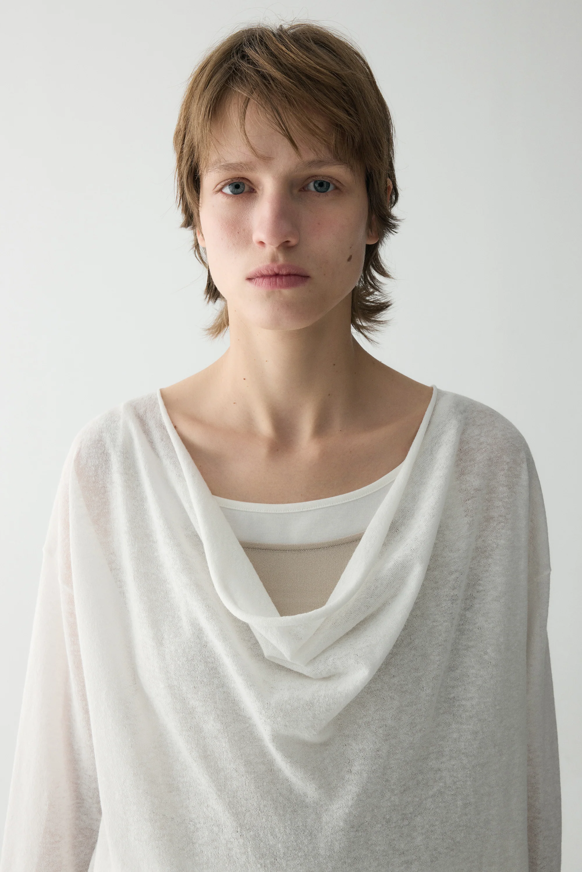 Draped Neck Knitted Blouse - Image 13