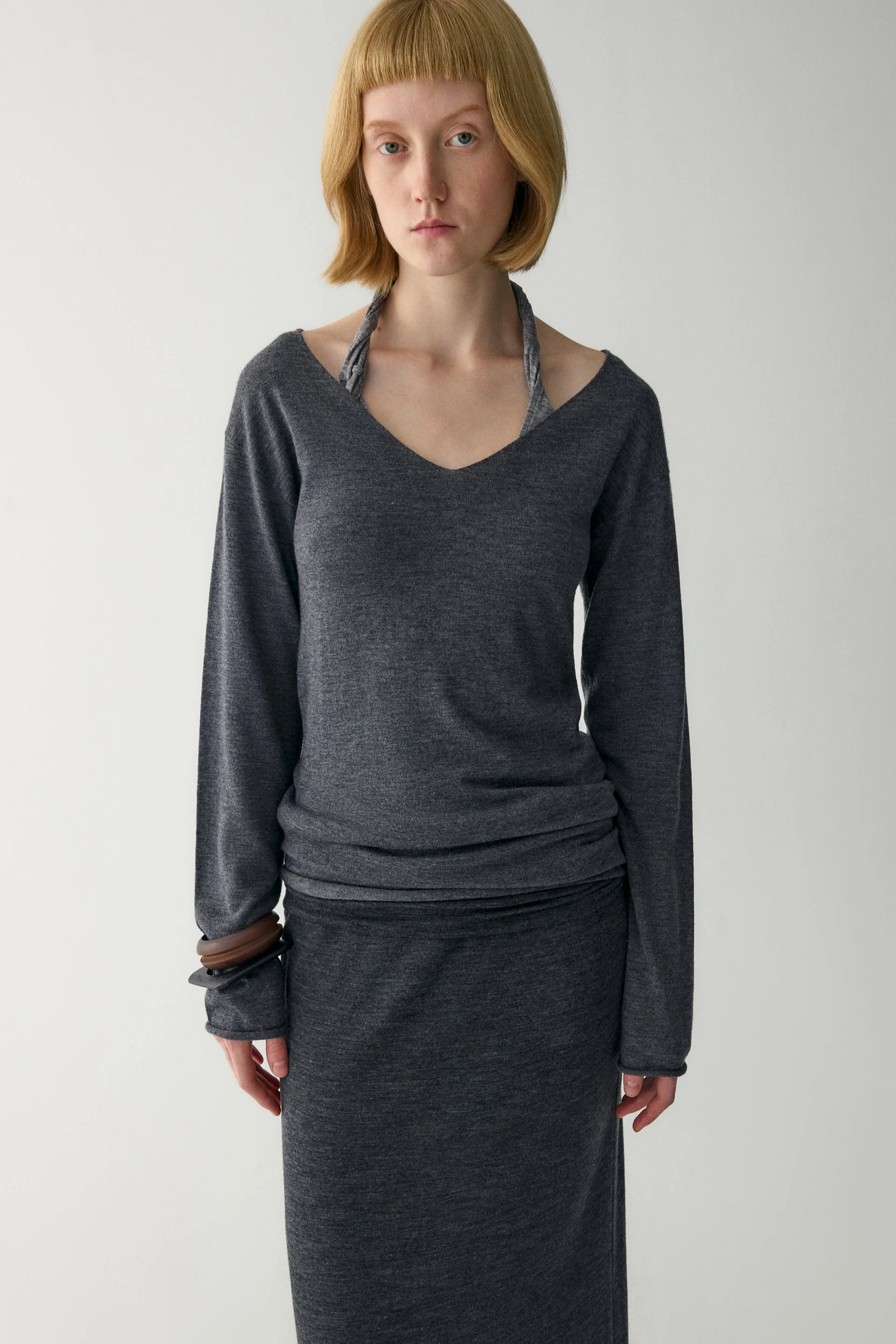 V-Neck Wool Sweater - Image 17