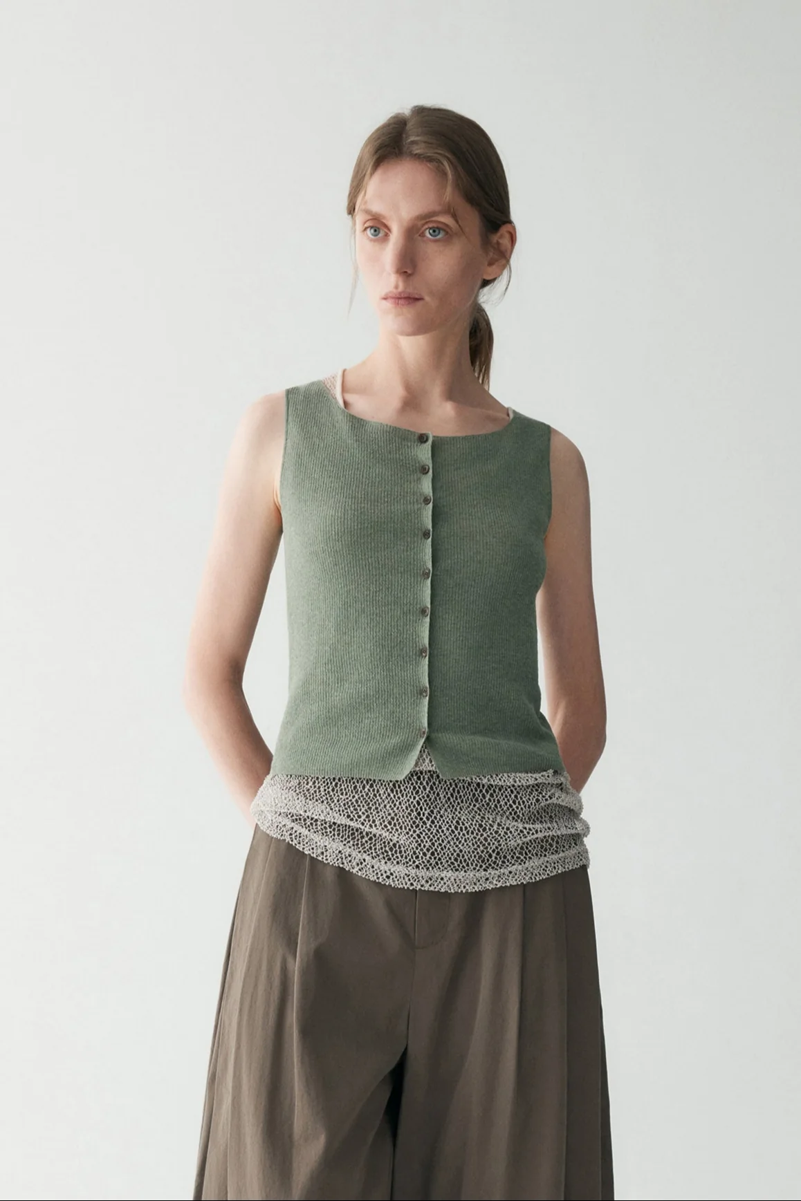 Cotton-linen Kintted Vest