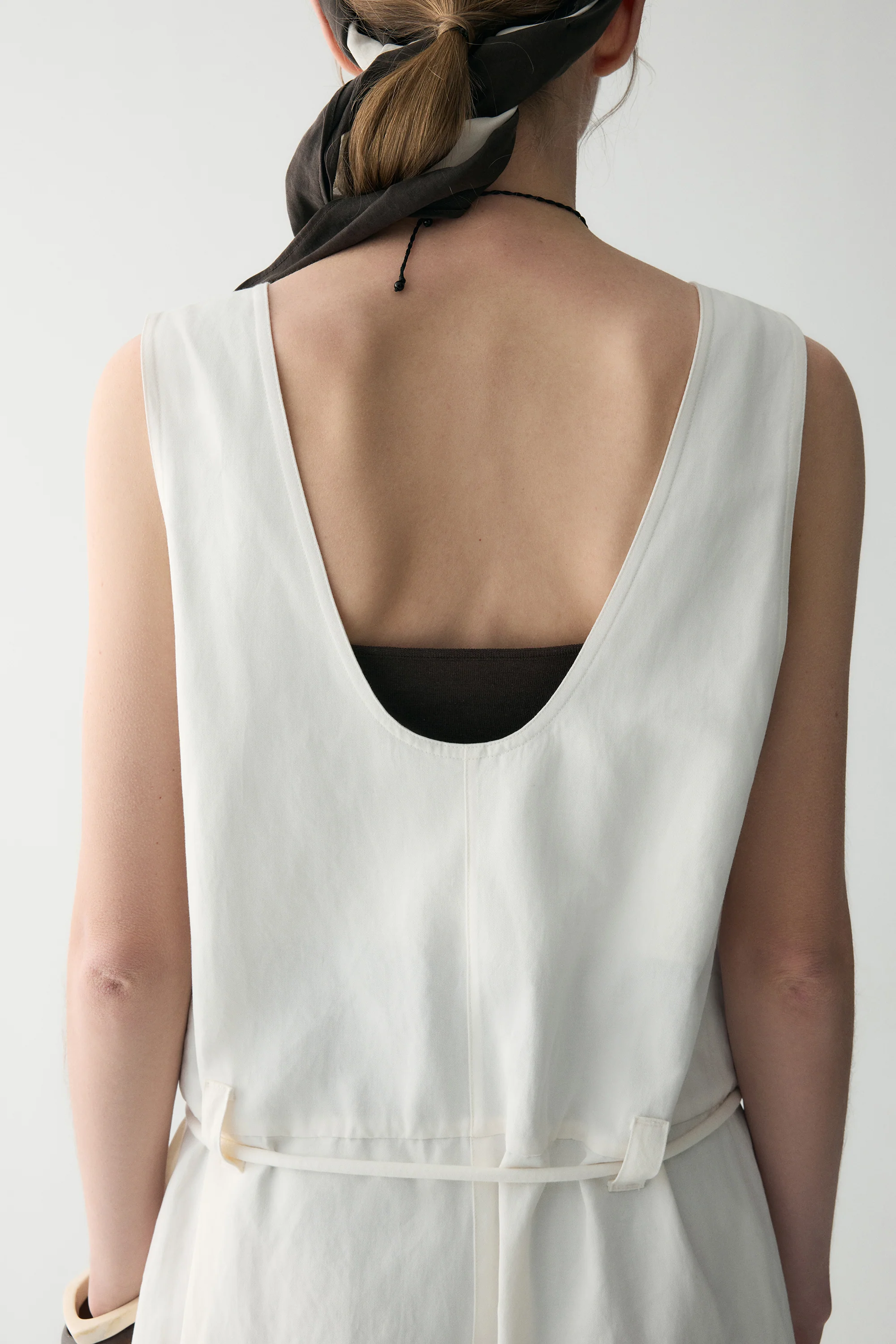 Curved Cotton-linen Jumpsuit - Image 12