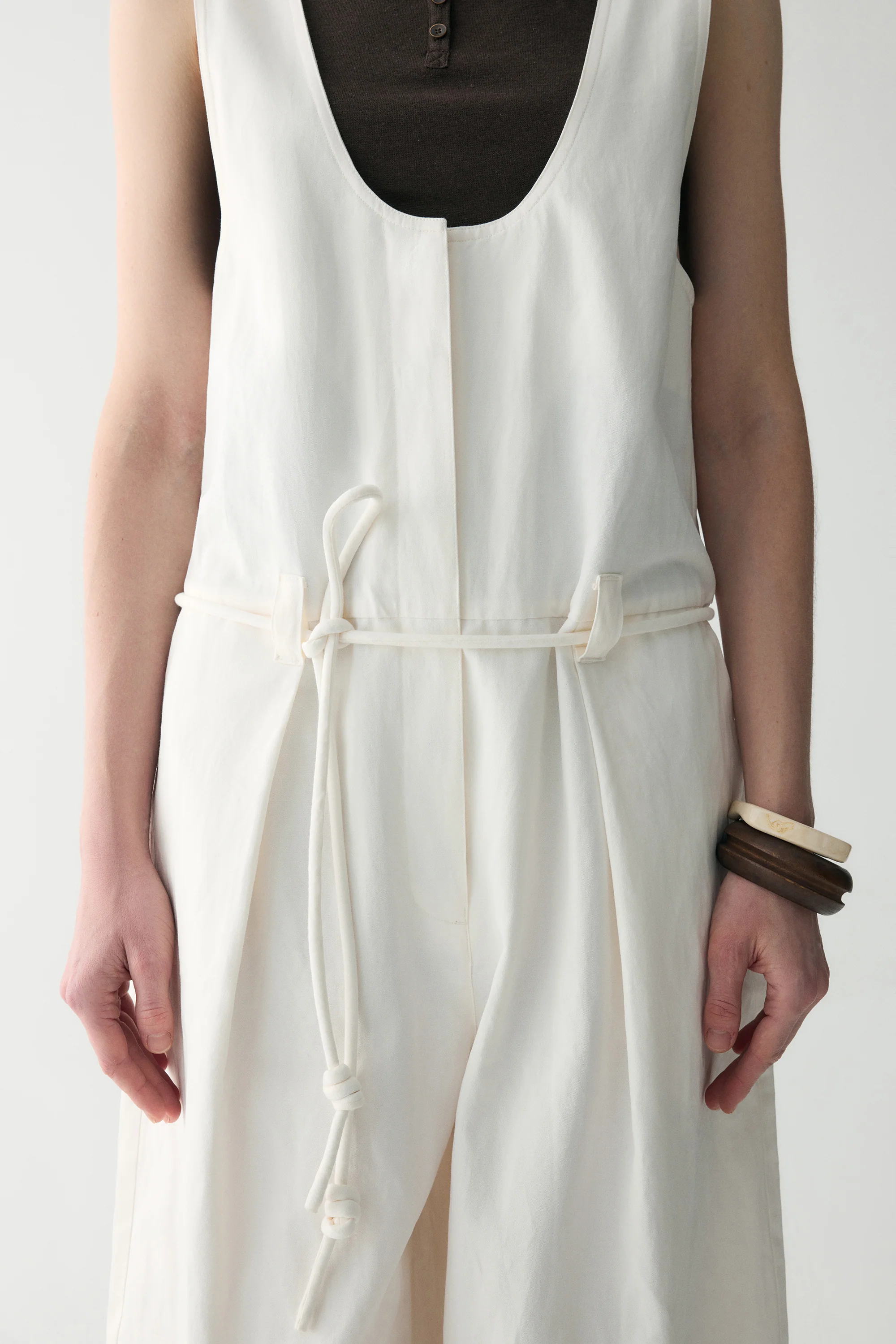 Curved Cotton-linen Jumpsuit - Image 13