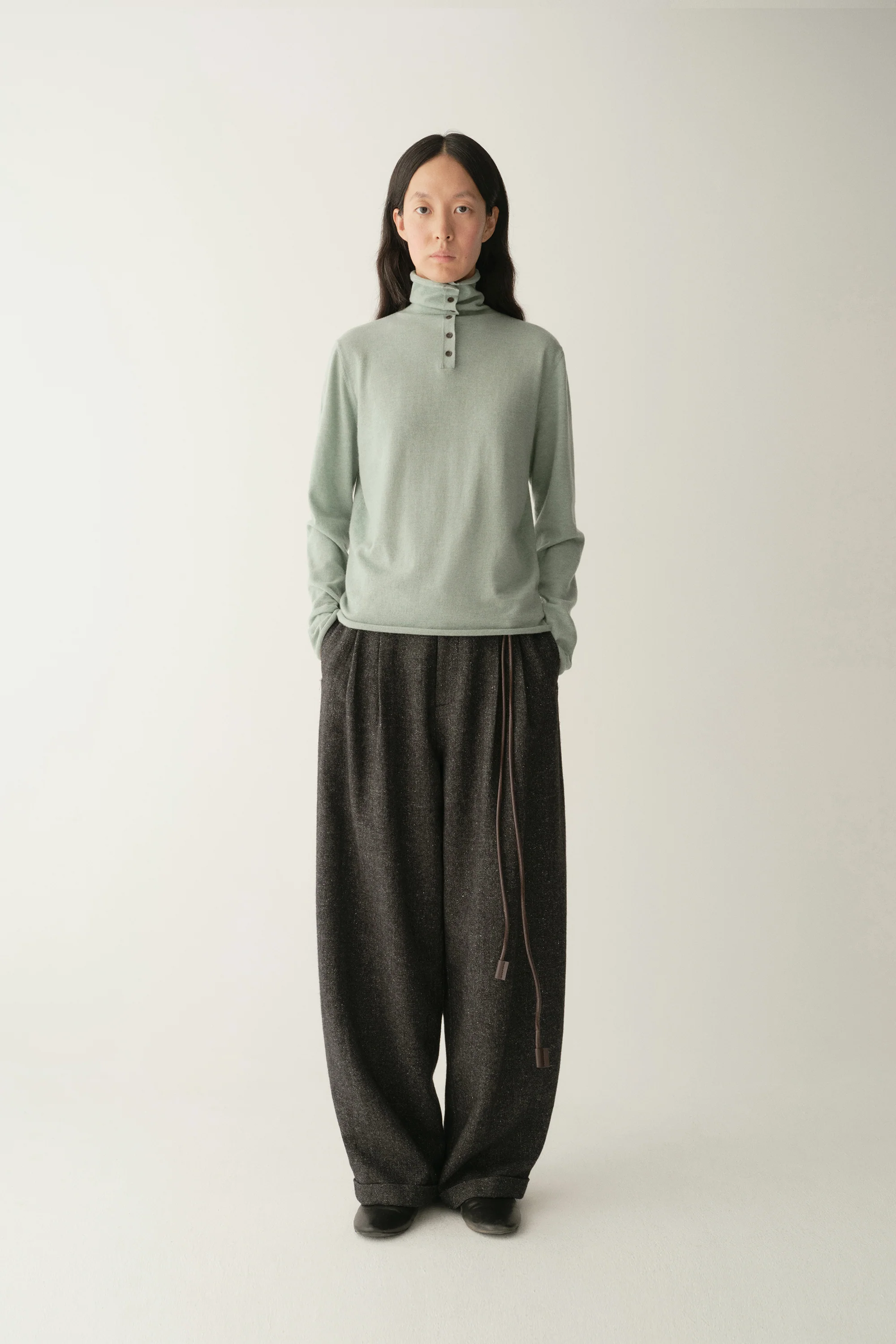 Pleated Wool Pants - Image 3