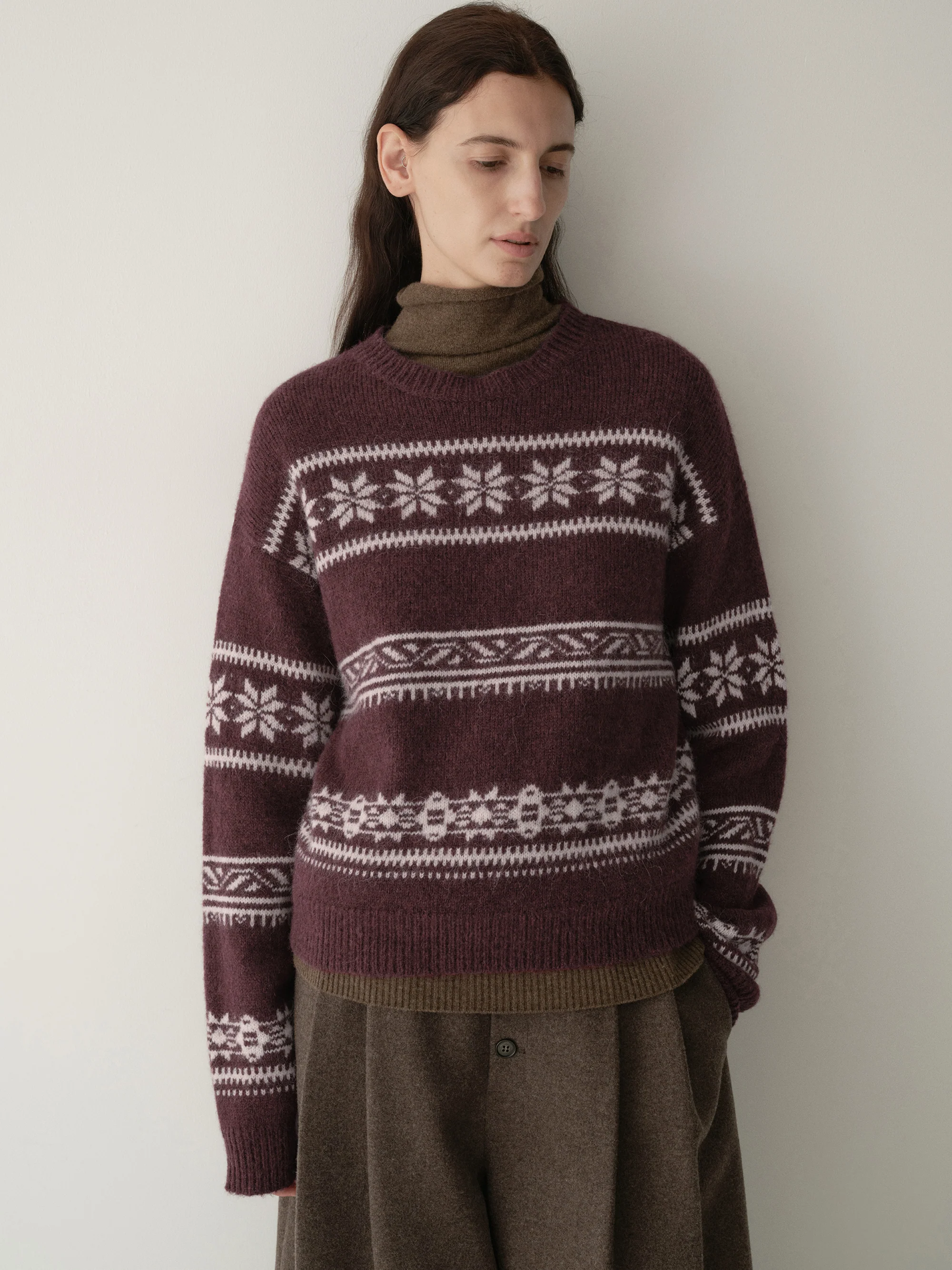 Micro-cocoon Fair Isle Knit Top - Image 15