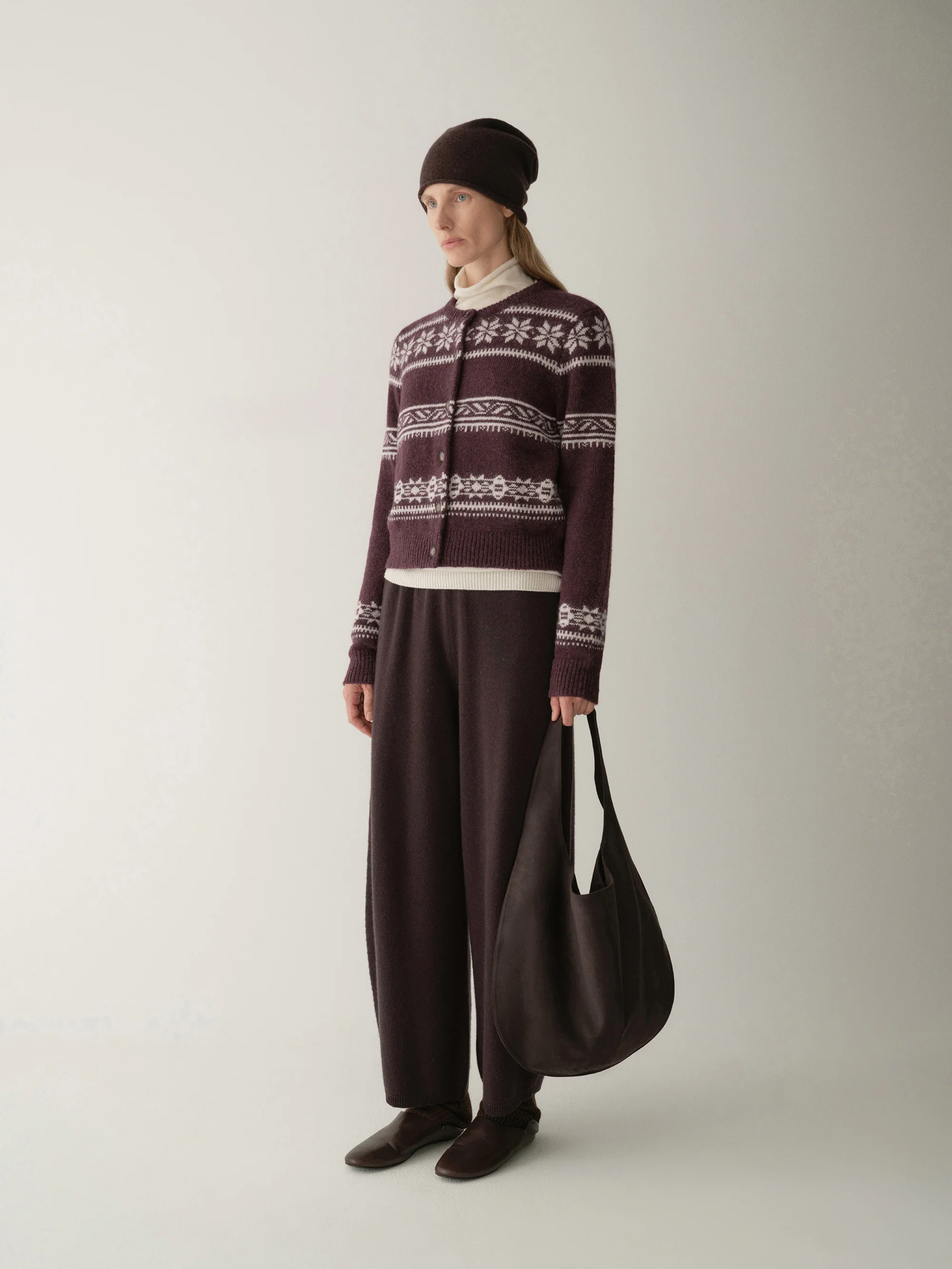 Micro-cocoon Fair Isle Knit Cardigan - Image 21