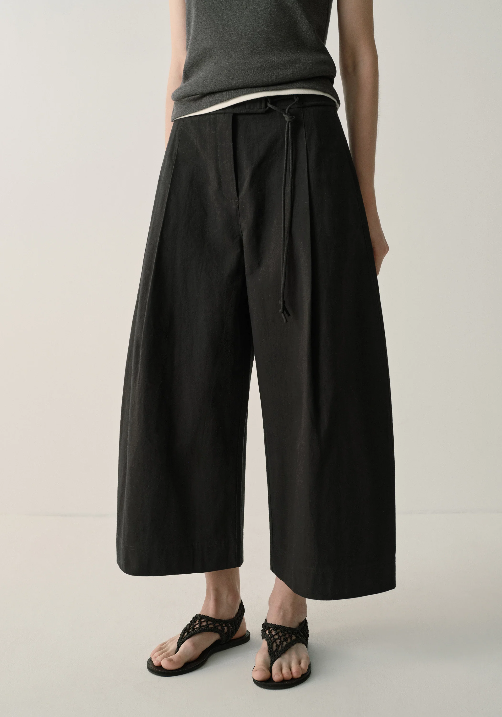 Cotton-linen Belted Pants - Image 6