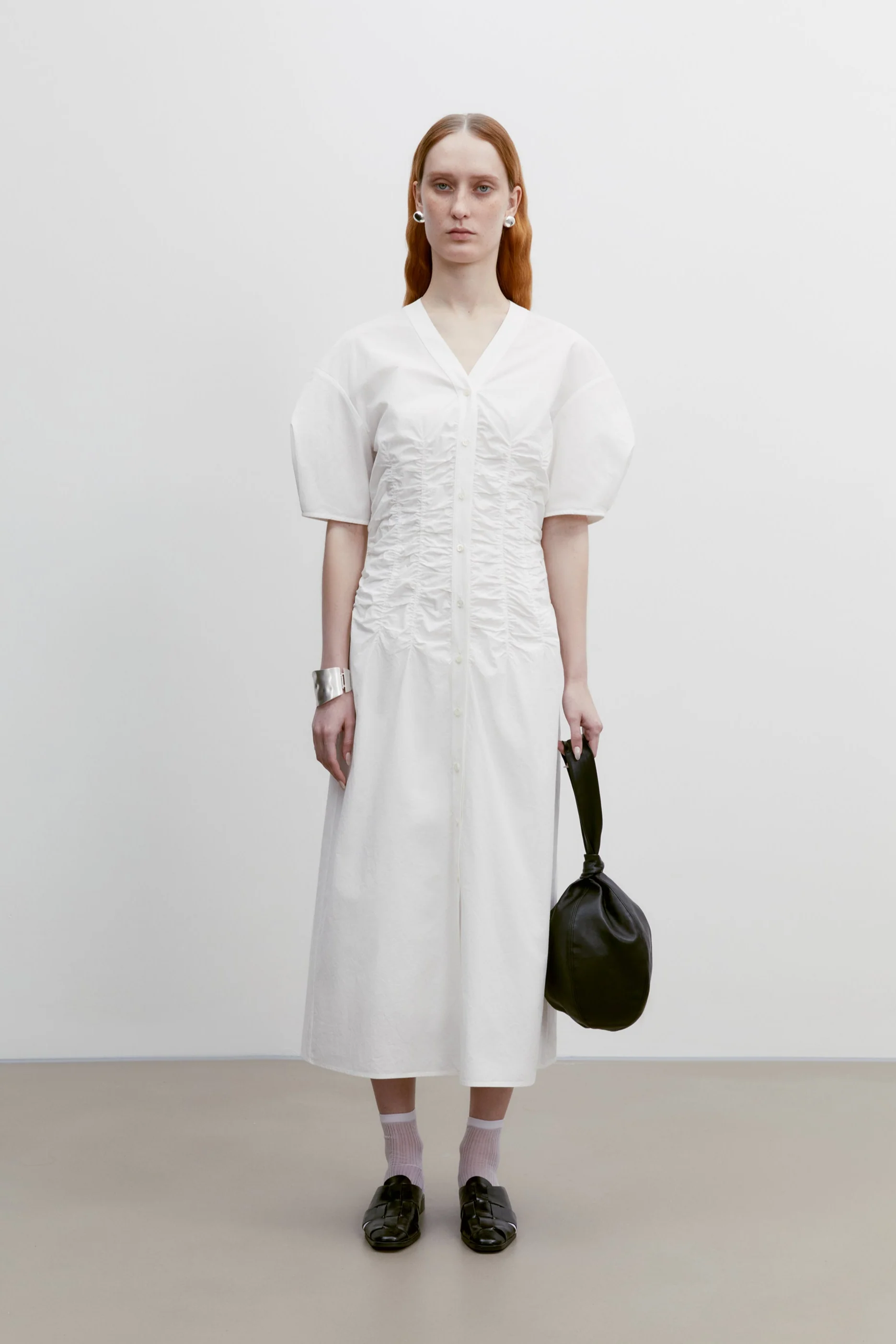 Gathered Cotton Dress - Image 13