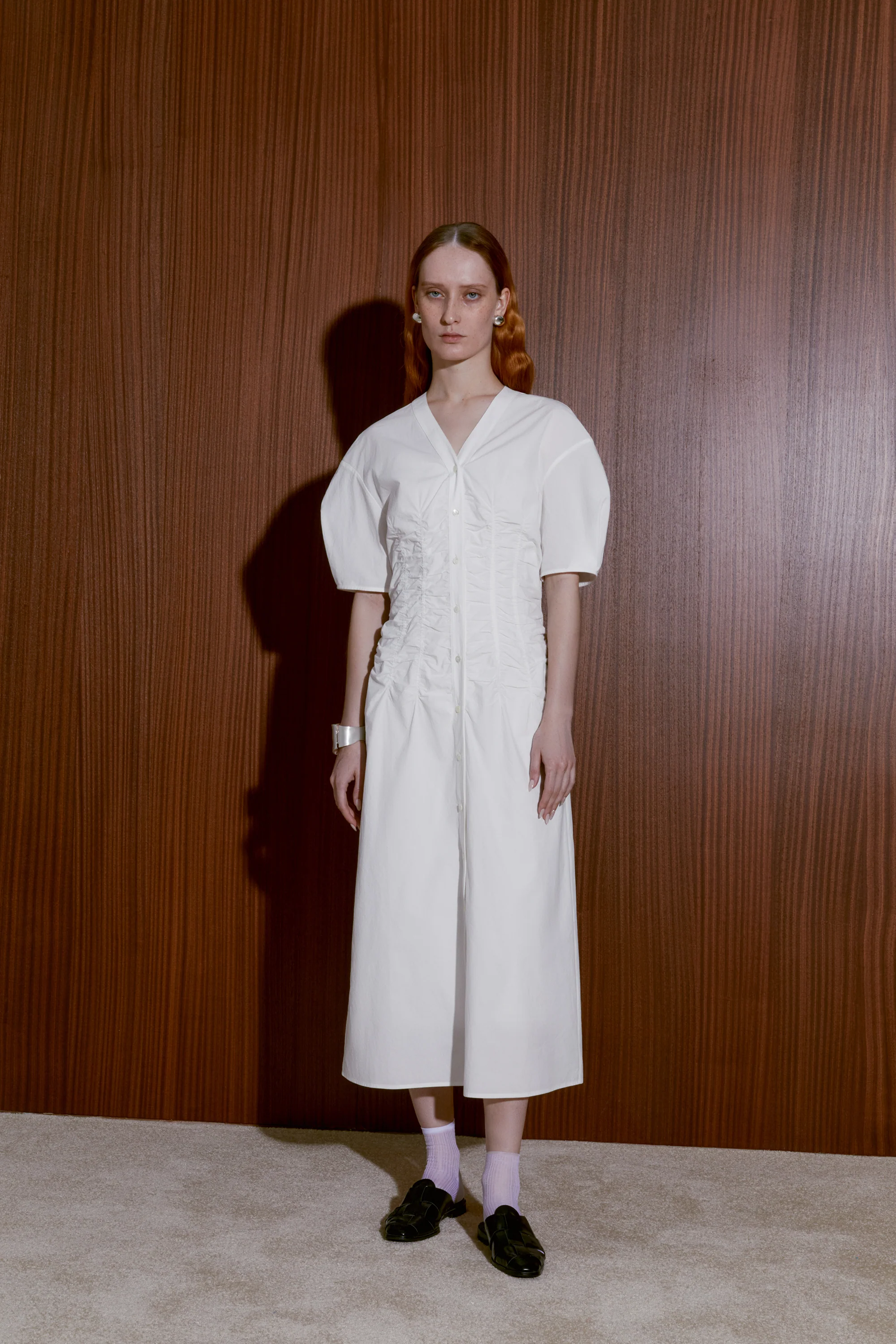 Gathered Cotton Dress - Image 16