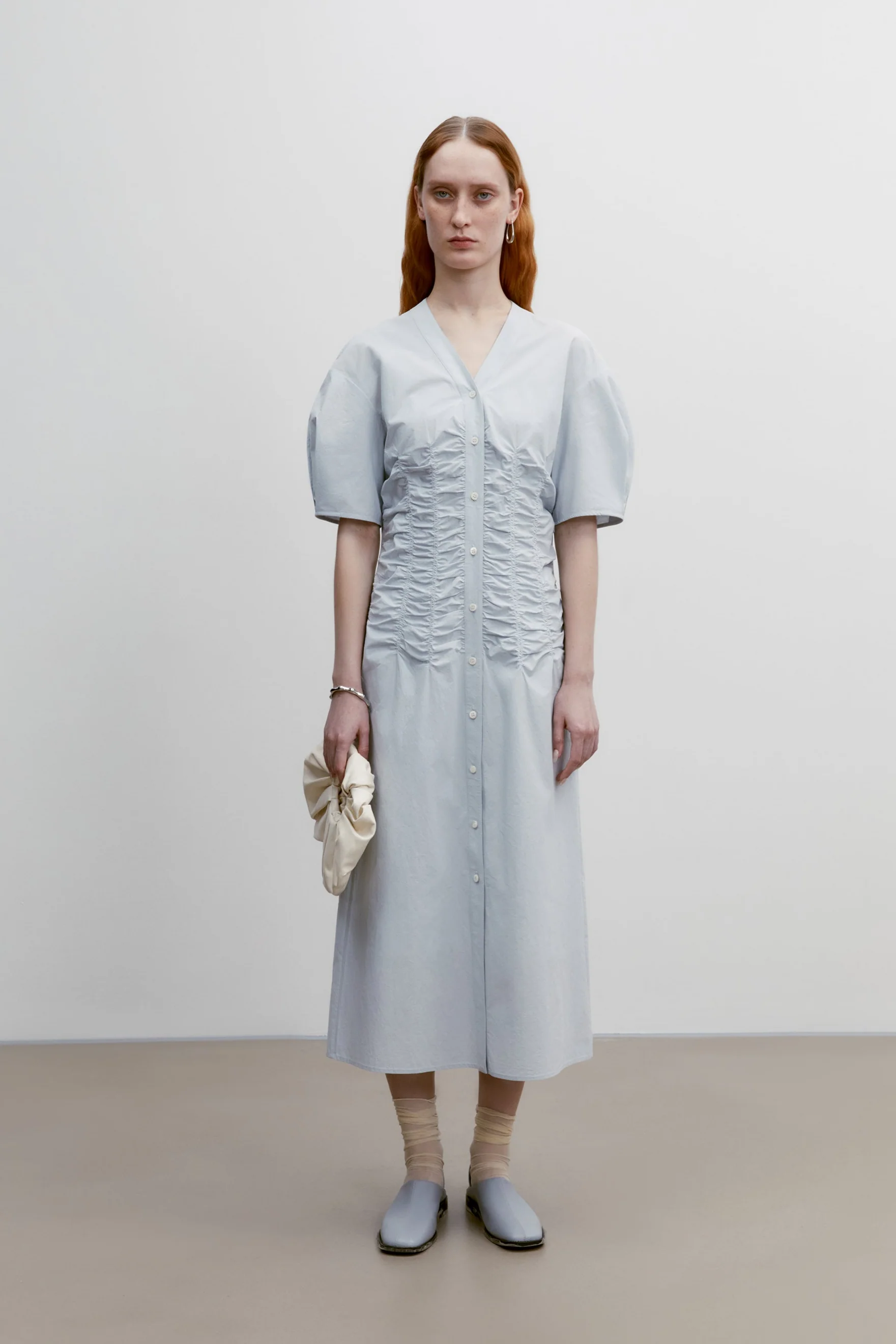 Gathered Cotton Dress - Image 19