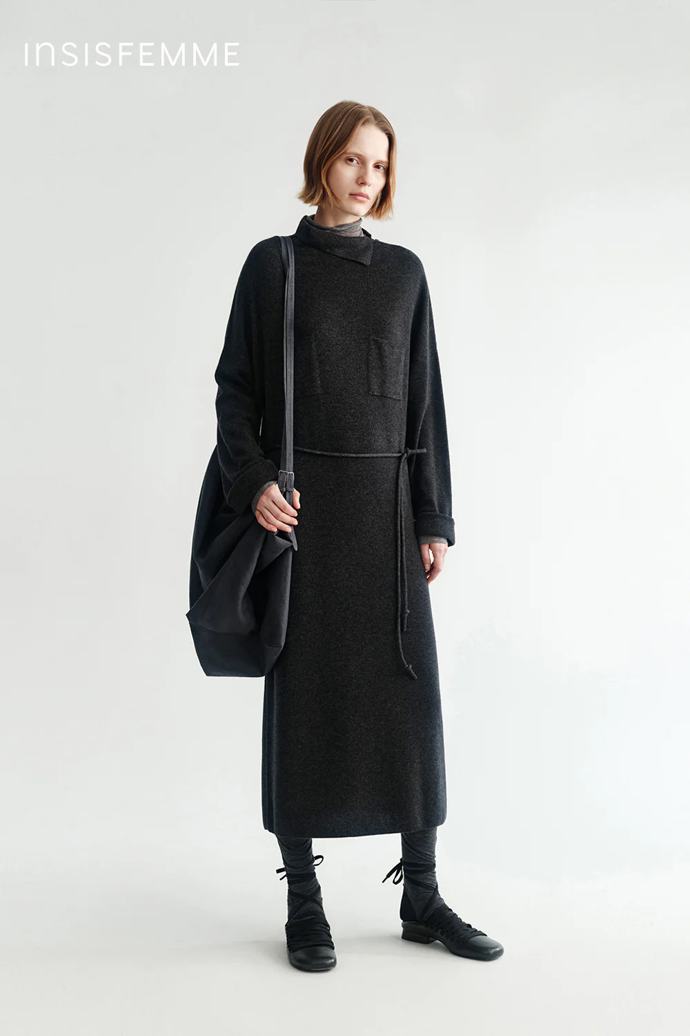 [Final Sale] Merino Wool Belted Dress - Image 3