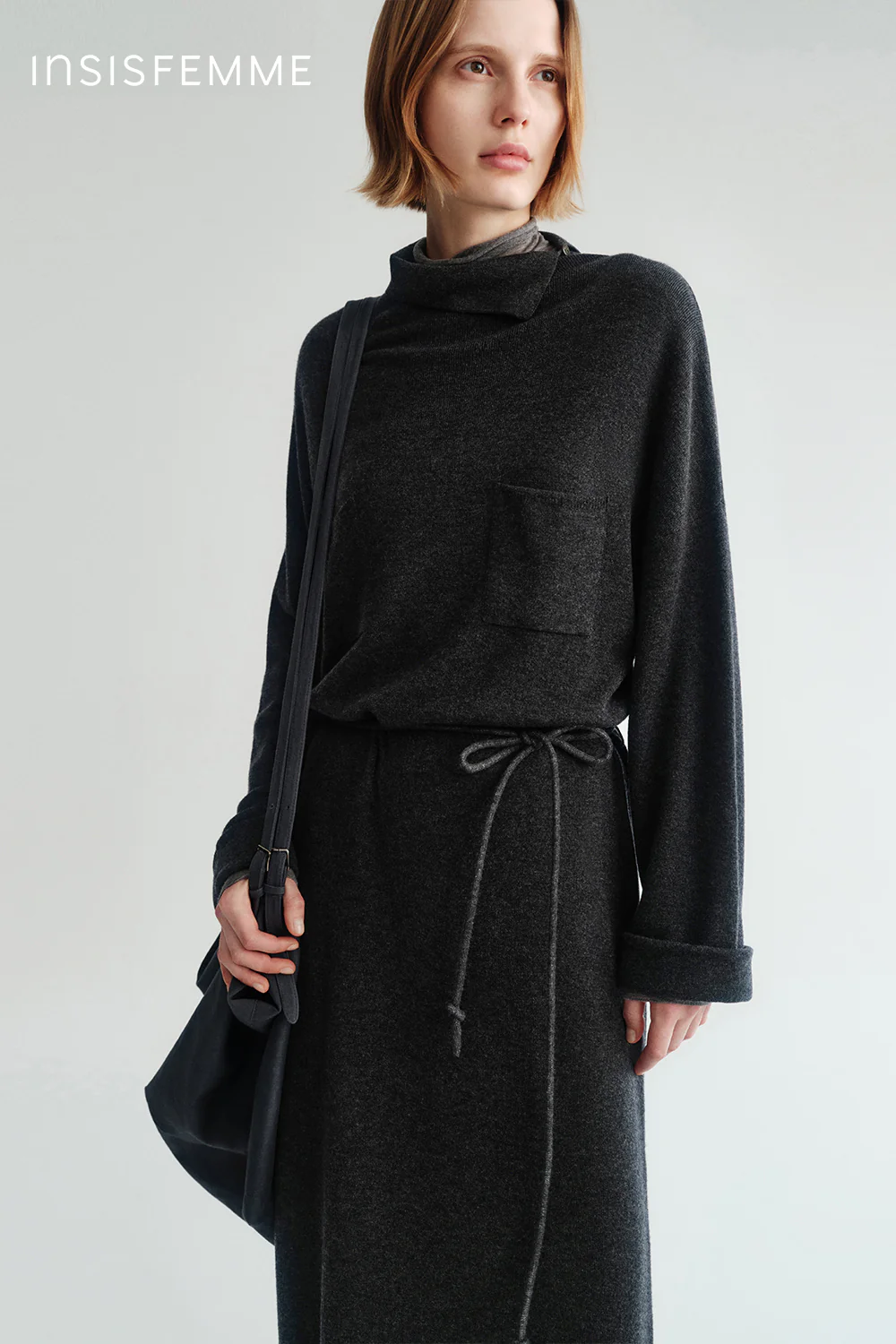 [Final Sale] Merino Wool Belted Dress - Image 33