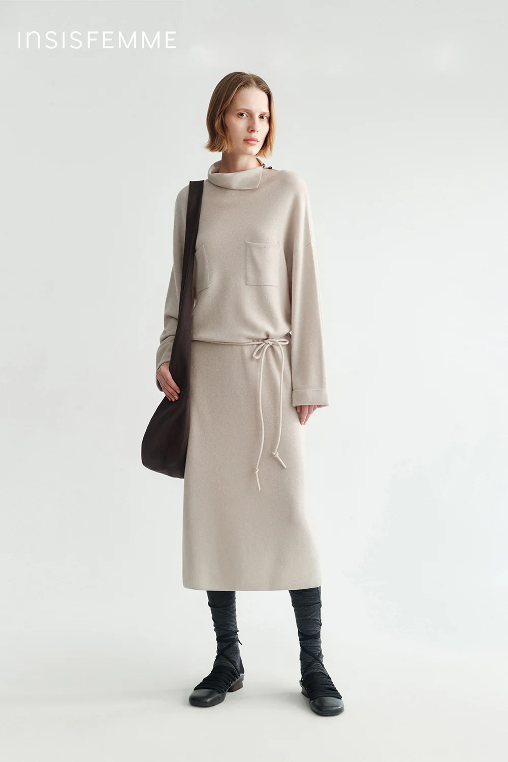 [Final Sale] Merino Wool Belted Dress - Image 4