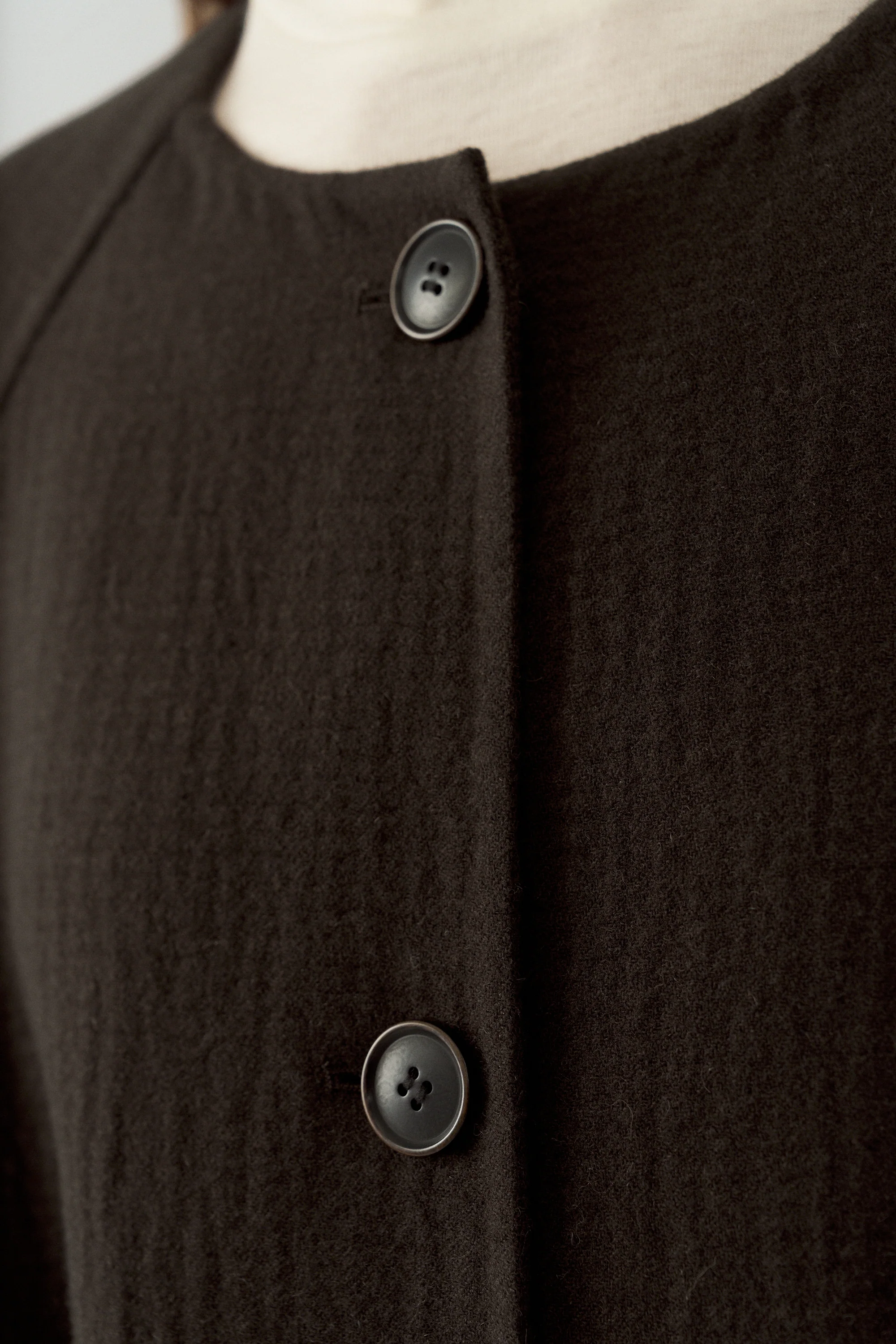 Scarf Collar Long Coat in Wool - Image 9