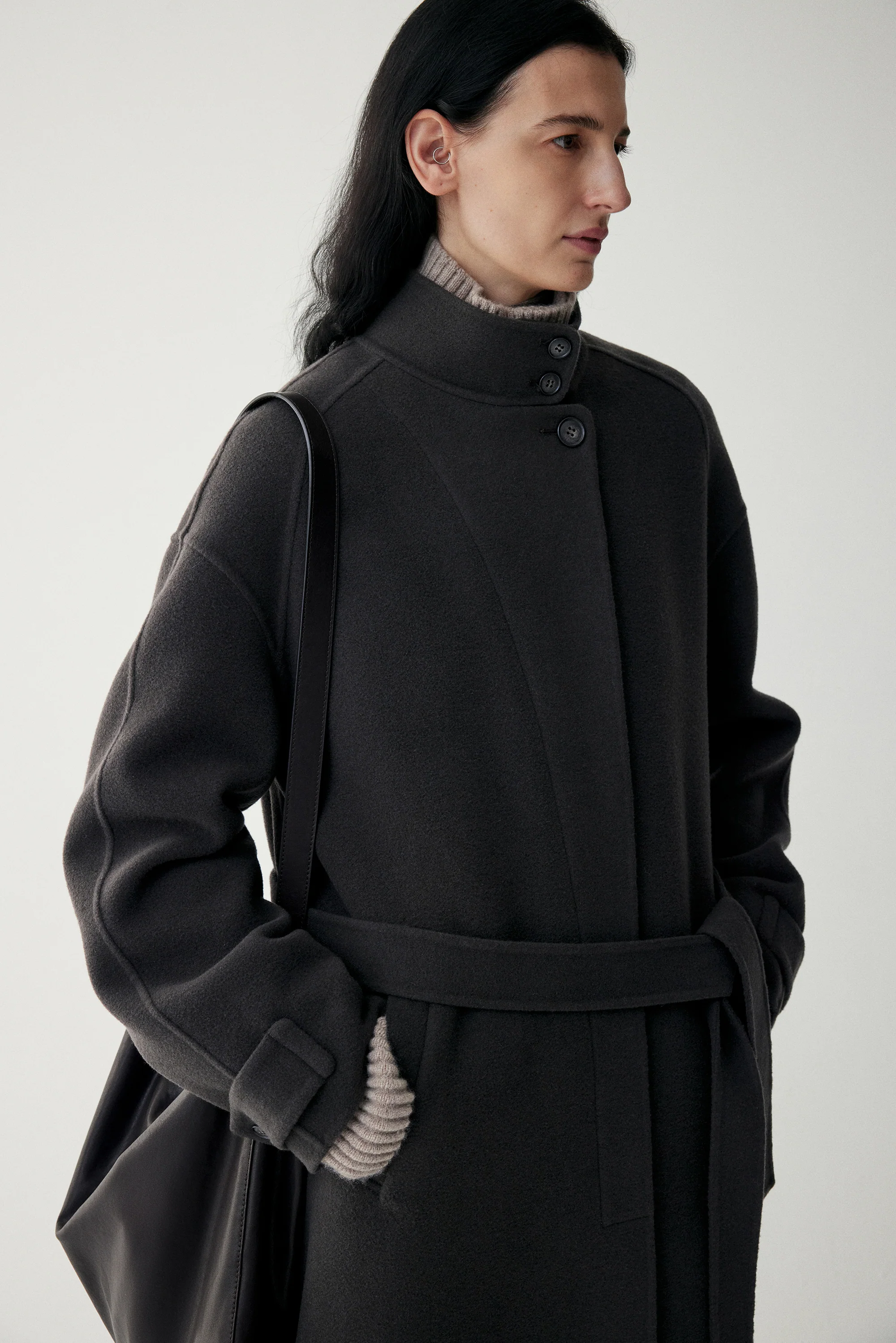 Stand-Collar Cashmere Coat - Image 19